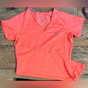 Nike Pro Women's Bright Coral Short Sleeve Tee Stretchy